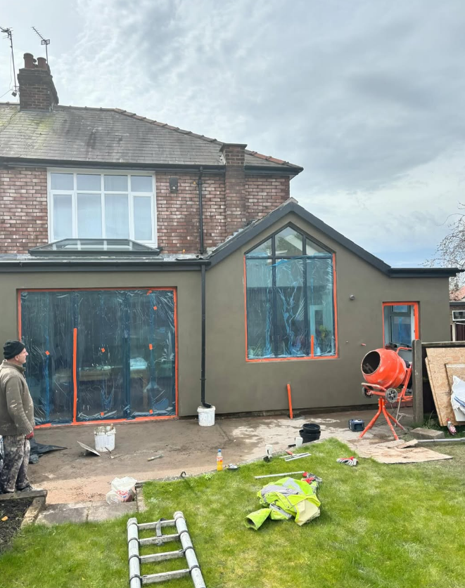 Rendering work by Goldflex Plastering